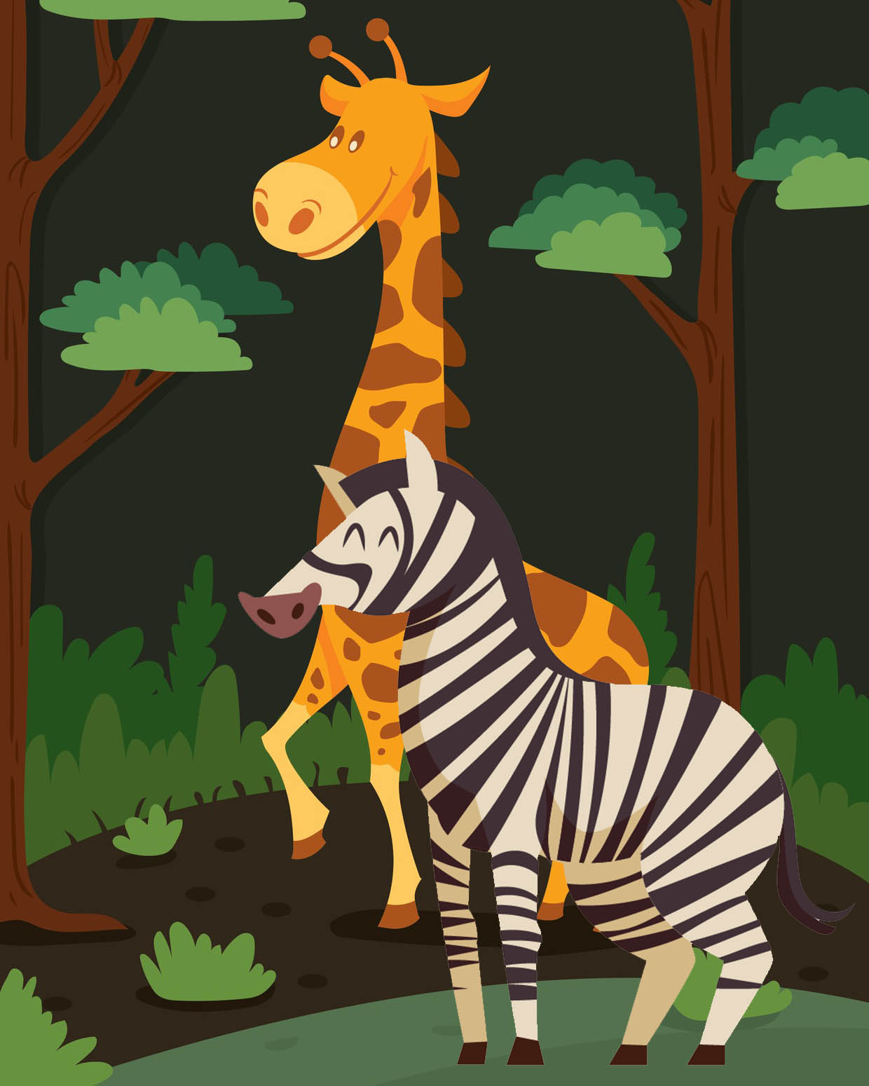 Zürafa ile Zebra